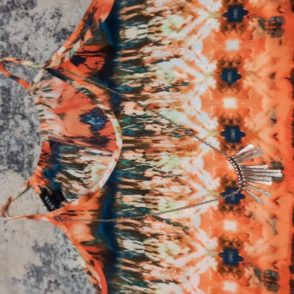 Woman’s tank top A. Byer orange flowy summer Like New business casual - Picture 2 of 3